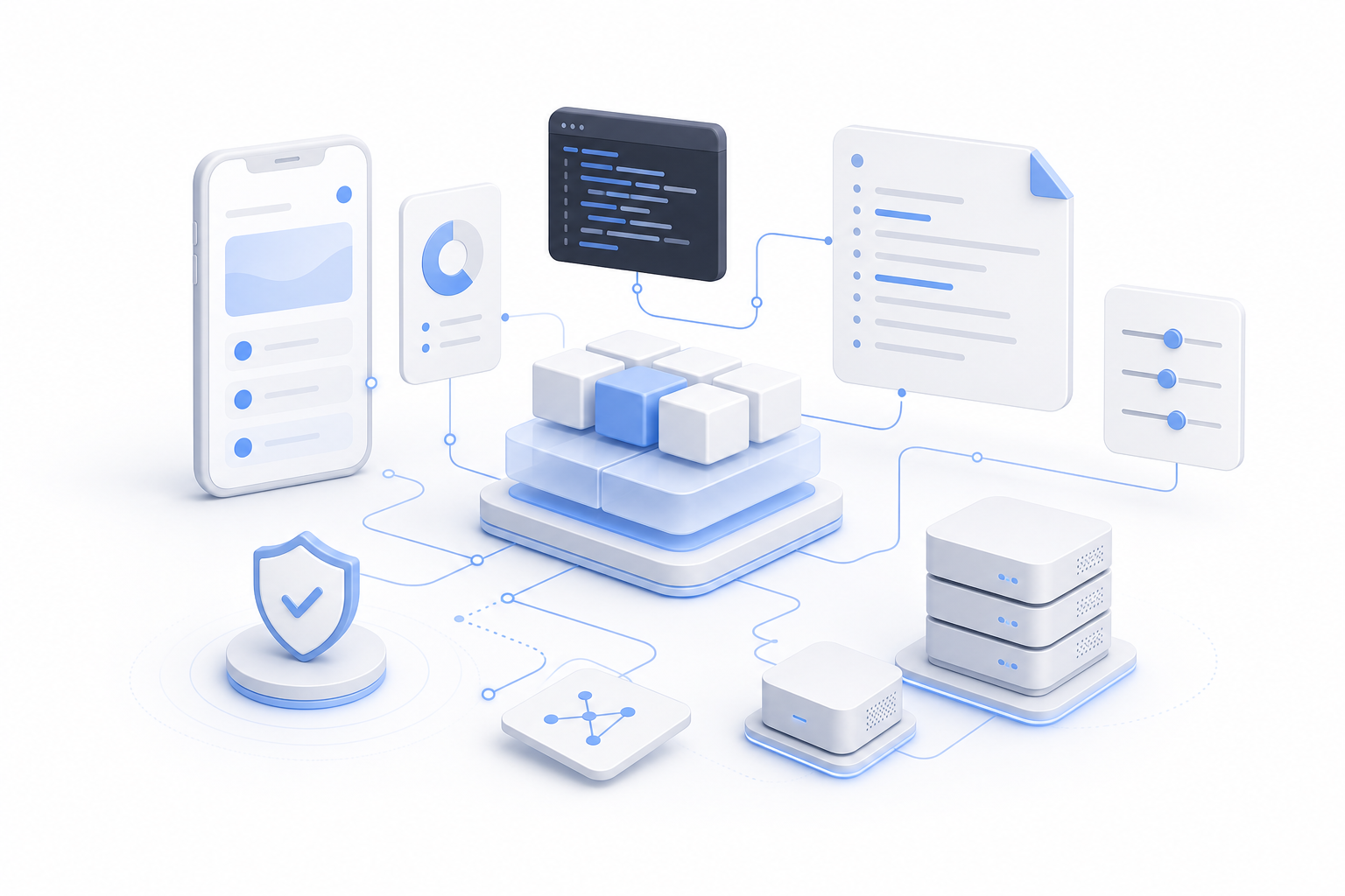 Modular software product architecture illustration